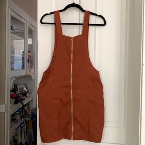 SHEIN burnt orange overall dress. Size medium. Never worn!!